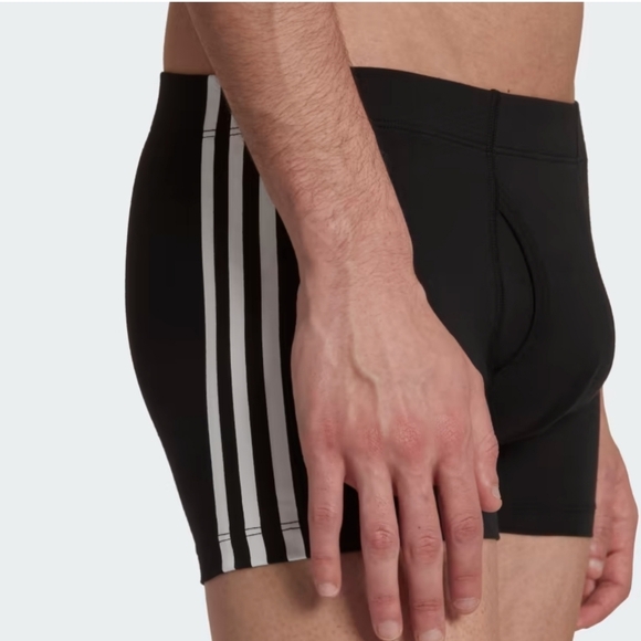 Adidas Men's 3 Pack Trunk Active Flex Cotton 3 Stripes Black Size Large - Picture 7 of 15